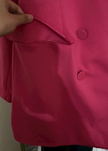 Pembe Düğmeli Kadın Blazer Ceket - Görsel 3