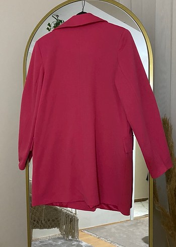 Pembe Düğmeli Kadın Blazer Ceket - Görsel 4