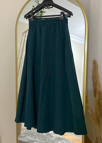 Düğmeli Koyu Yeşil Kadın tesettür etekli Takım - Görsel 2