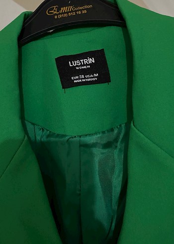 Yeşil Uzun Kesim Düğmeli Kadın Blazer - Görsel 2