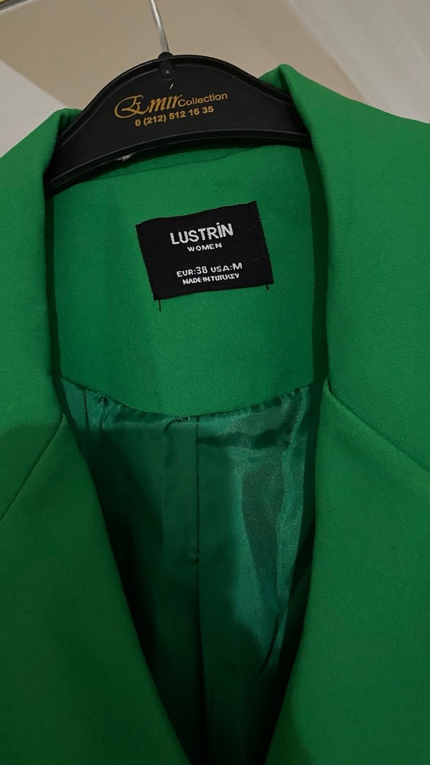 Yeşil Uzun Kesim Düğmeli Kadın Blazer - Görsel 2