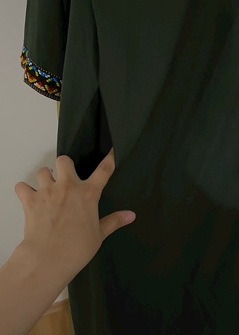 Uzun Kollu Nakışlı Bohem Kadın kimono - Görsel 5