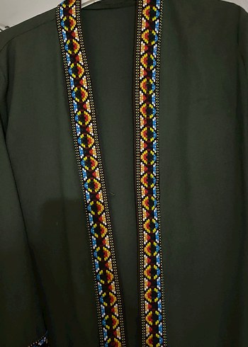 Uzun Kollu Nakışlı Bohem Kadın kimono - Görsel 2