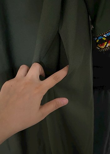 Uzun Kollu Nakışlı Bohem Kadın kimono - Görsel 6