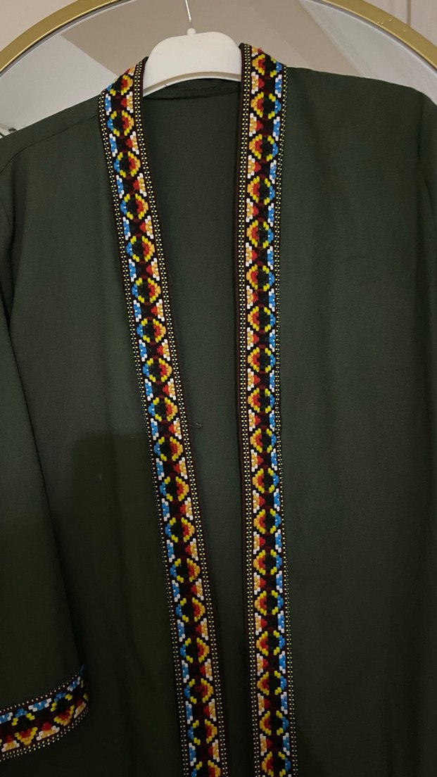 Uzun Kollu Nakışlı Bohem Kadın kimono - Görsel 2