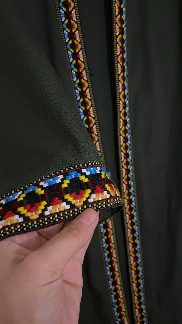 Uzun Kollu Nakışlı Bohem Kadın kimono - Görsel 3