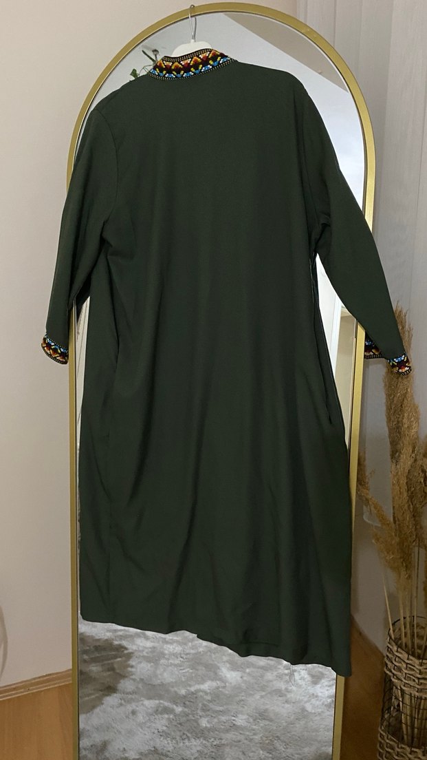 Uzun Kollu Nakışlı Bohem Kadın kimono - Görsel 4
