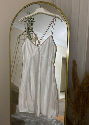 Nakışlı Beyaz Midi Kadın Sabahlık - Görsel 3