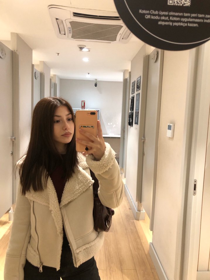 Kürklü Beyaz Kadın Kışlık Ceket - Görsel 2