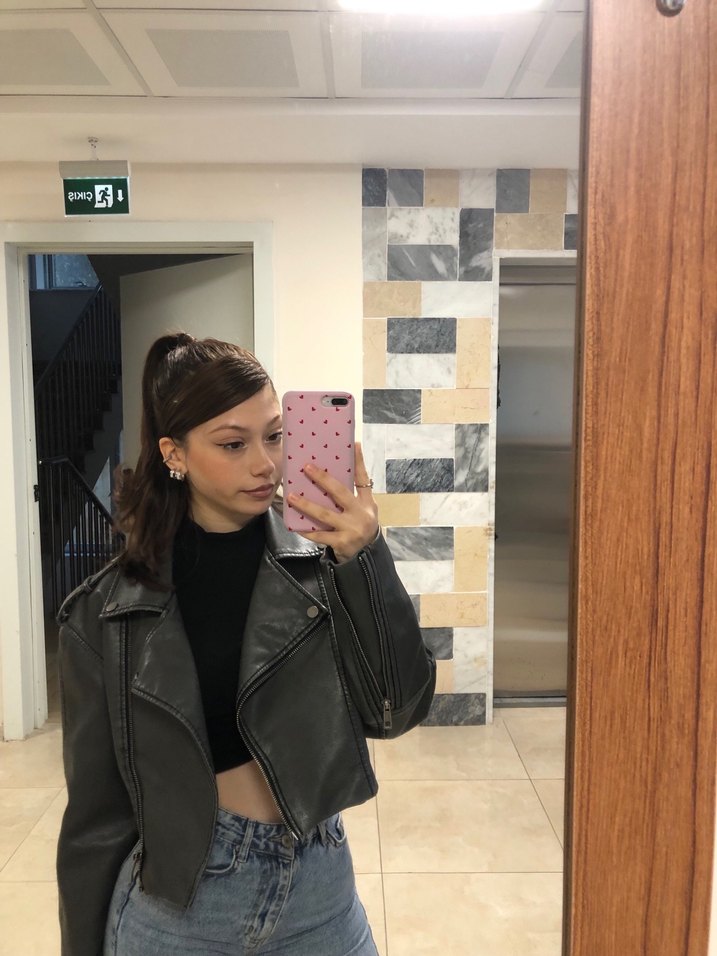 Defacto oversize deri ceket - Görsel 2