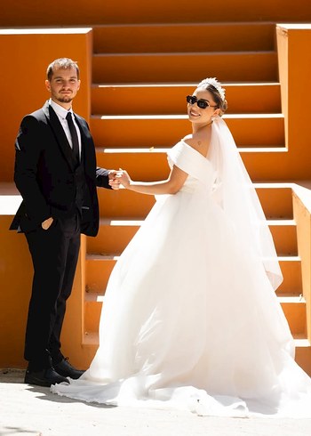 Straplez Beyaz A Kesim Uzun Gelinlik - Görsel 3