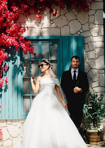 Straplez Beyaz A Kesim Uzun Gelinlik - Görsel 2