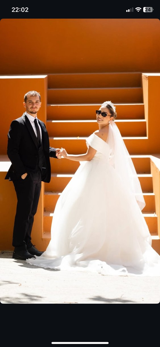 Straplez Beyaz A Kesim Uzun Gelinlik - Görsel 3