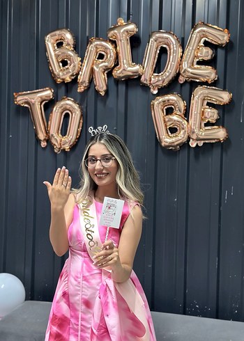 Pembe Mini Transparan Bağcıklı Mezuniyet Elbisesi - Görsel 2