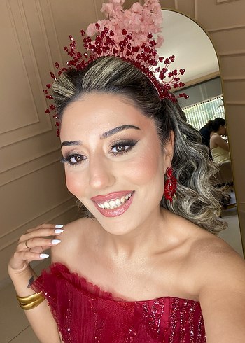 Pullu kırmızı Bohem Tarz Taç - Görsel 3