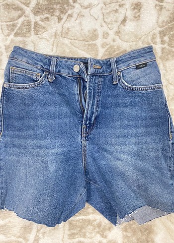 Sokak Stili Kadın Mavi Mini Denim Şort