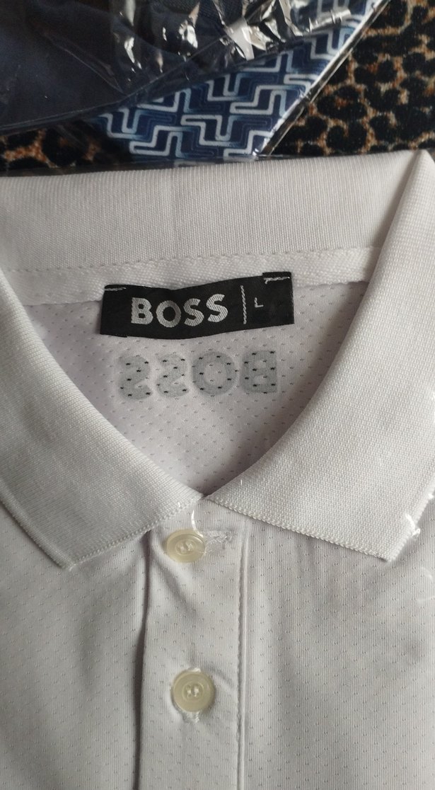 Beyaz Boss Erkek Polo Tişört - Görsel 2