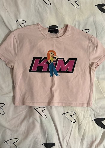 Pembe Kısa Kollu Kadın Tişört