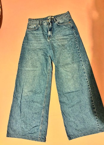 40 Beden mavi Renk Baggy Kadın Denim Pantolon