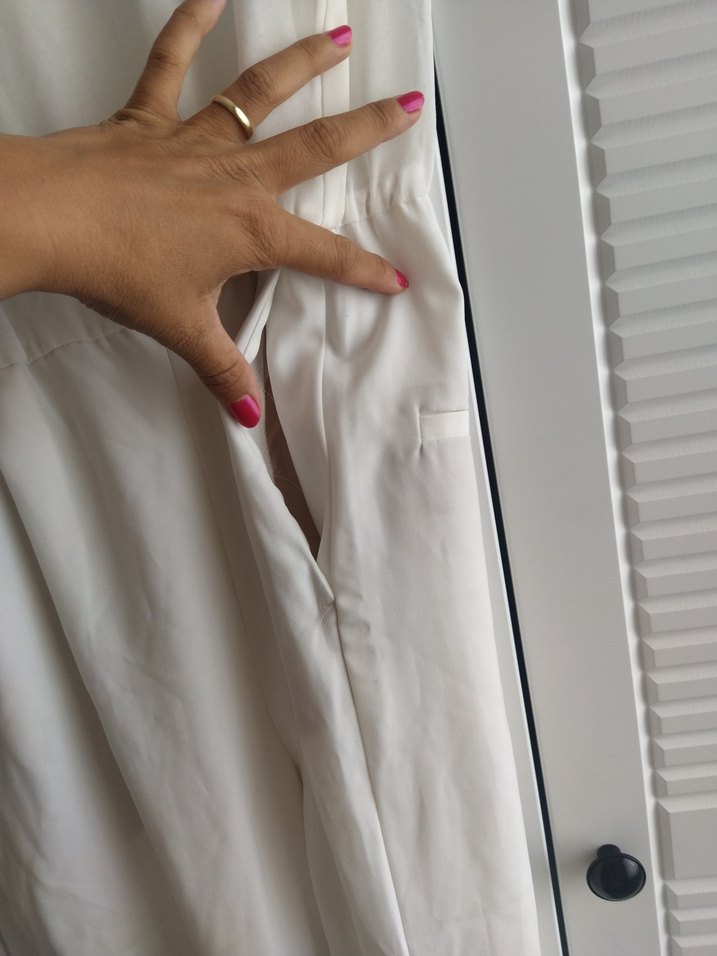 Beyaz Keten Transparan Uzun Tulum - Görsel 3