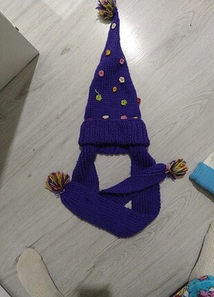 5-8 Yaş, 22 cm Beden çeşitli Renk Şapka Eldiven Bere Atkı