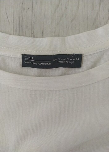 s Beden beyaz Renk Zara Crop Tshirt