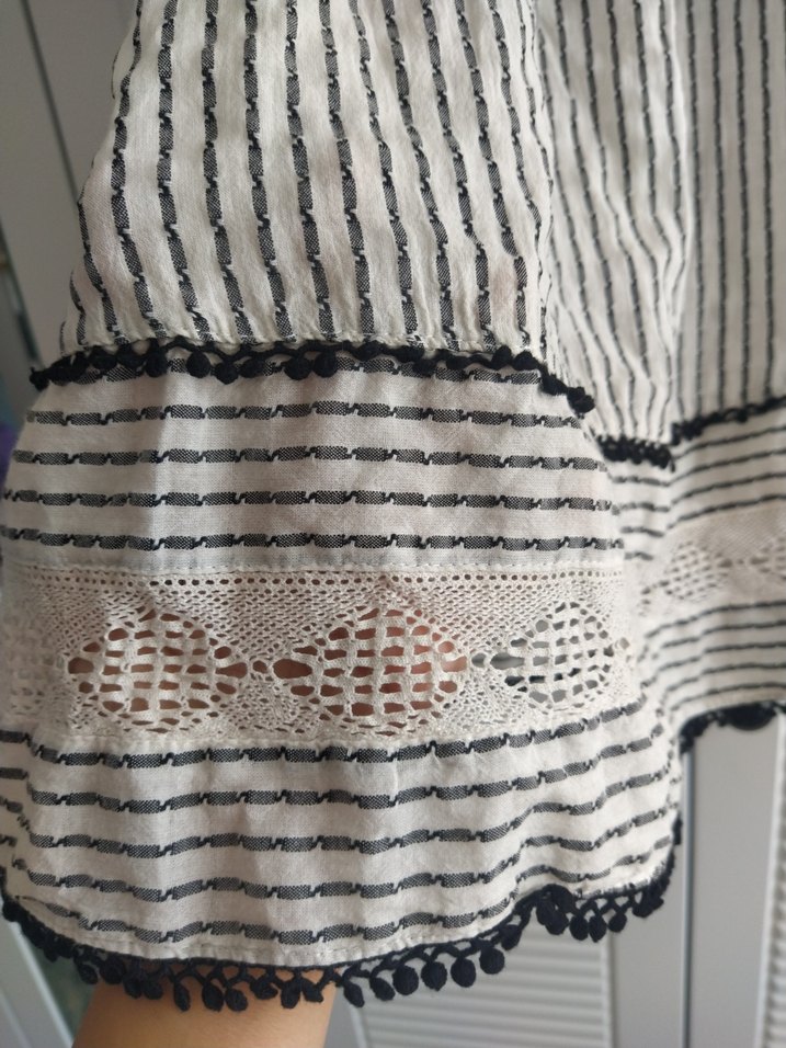 Askılı, Fırfırlı Bohem Midi Elbise - Görsel 3