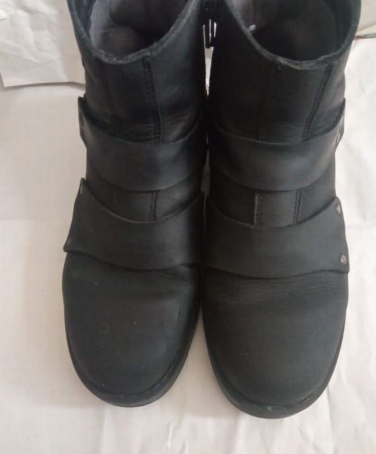 Erkek Siyah Deri Biker Botlar - Görsel 4