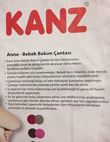  Beden çeşitli Renk BEBEK BAKIM ÇANTASI