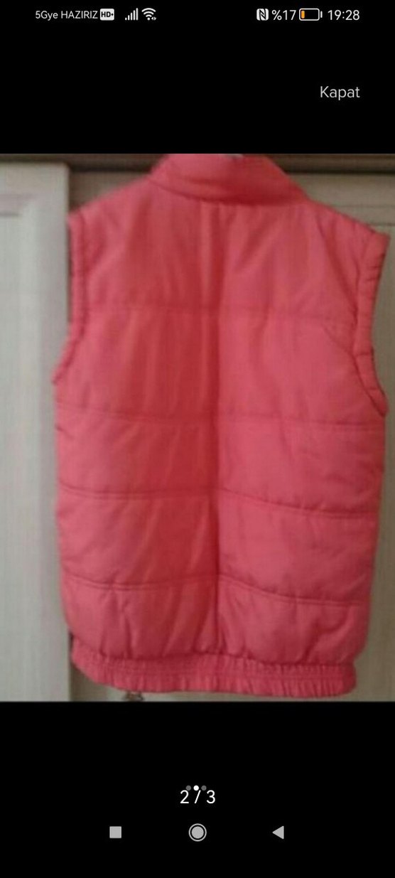 Pembe Kız Çocuk Fermuarlı Yelek - Görsel 2