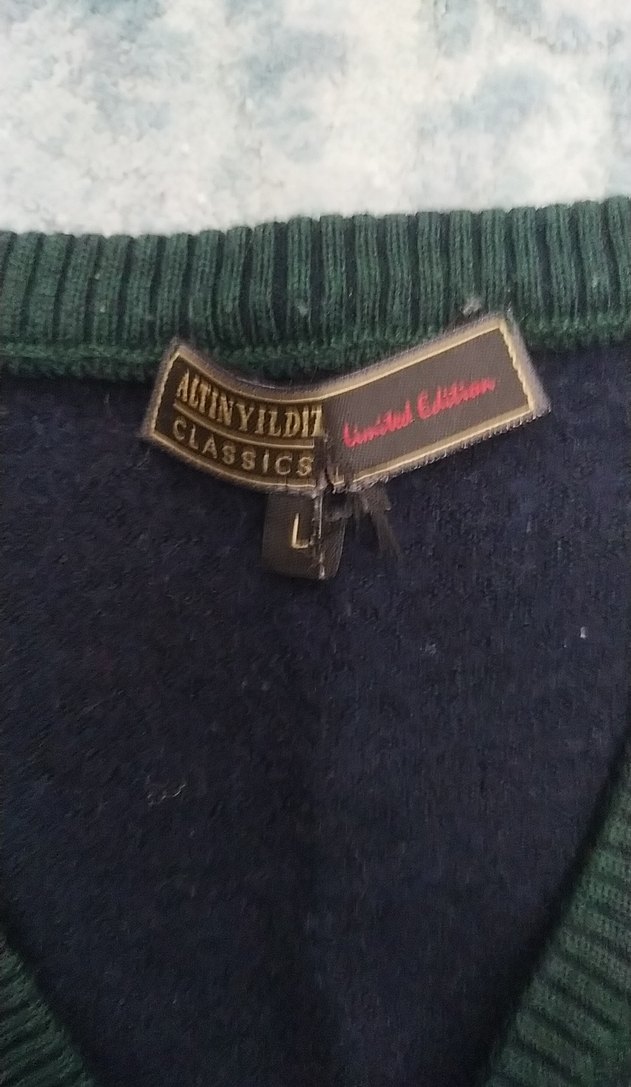 V Yaka Erkek Yün Kazak - Görsel 2