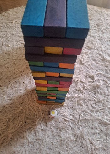 Renkli Ahşap Jenga (zarlı) - Görsel 7