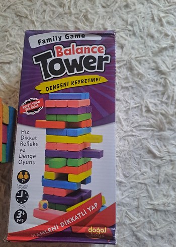 Renkli Ahşap Jenga (zarlı) - Görsel 4