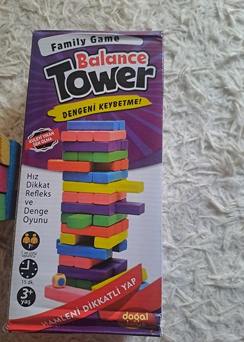 Renkli Ahşap Jenga (zarlı) - Görsel 3