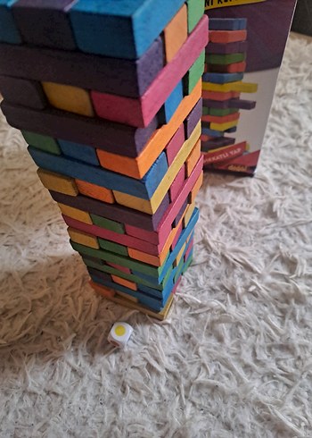 Renkli Ahşap Jenga (zarlı) - Görsel 6