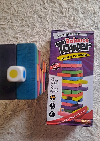 Renkli Ahşap Jenga (zarlı) - Görsel 5