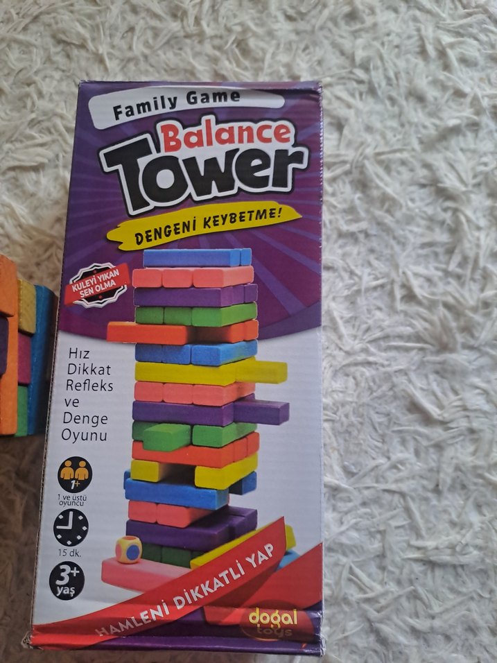 Renkli Ahşap Jenga (zarlı) - Görsel 4