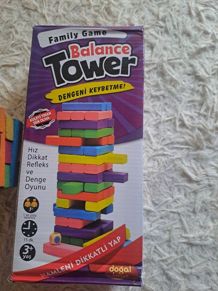 Renkli Ahşap Jenga (zarlı) - Görsel 3