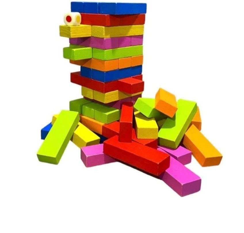 Renkli Ahşap Jenga (zarlı) - Görsel 2
