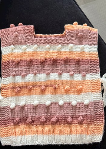 Kızlar İçin Renkli Örgü Bohem Yelek - Görsel 2