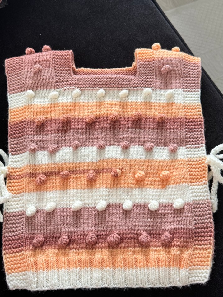 Kızlar İçin Renkli Örgü Bohem Yelek - Görsel 2