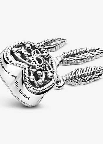 Pandora Kafes İşi Düş Kapanı Kalp ve Üç Yaprak Charm