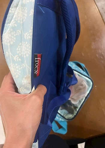 Beden Parlak Mavi Çocuk Okul Çantası + Beslenme