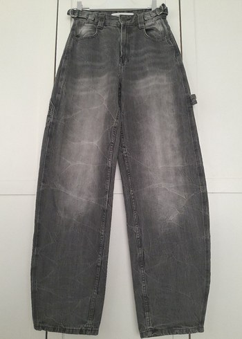 Bershka Carpenter Baggy Wide Leg Jean Pantolon 34 Xs Beden