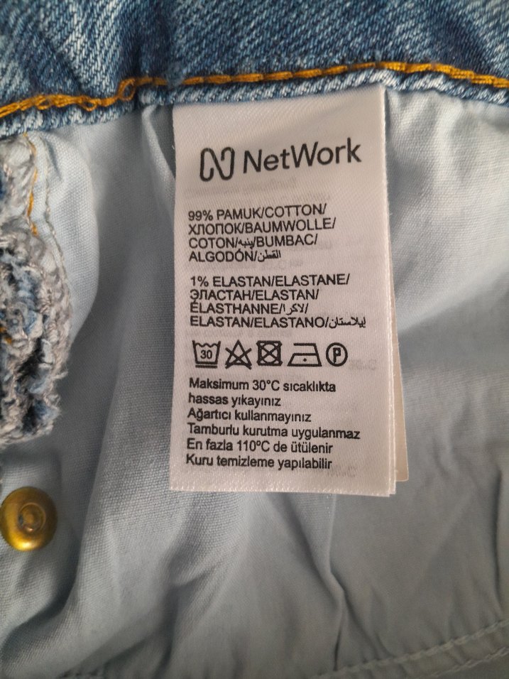 Network Yüksek Bel Straight Fit Jean 30 Beden Likralı — görsel 9/11