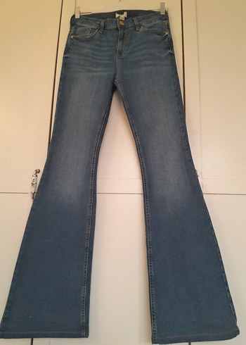 River Island River İsland Flare İspanyol Paca Jean 38 M Beden Likrali