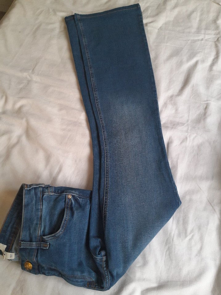 River Island Flare İspanyol Paça Jean 38 M Beden Likralı — görsel 7/9