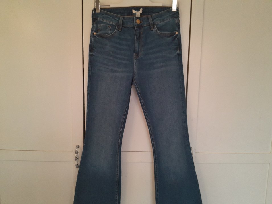 River Island Flare İspanyol Paça Jean 38 M Beden Likralı — görsel 4/9