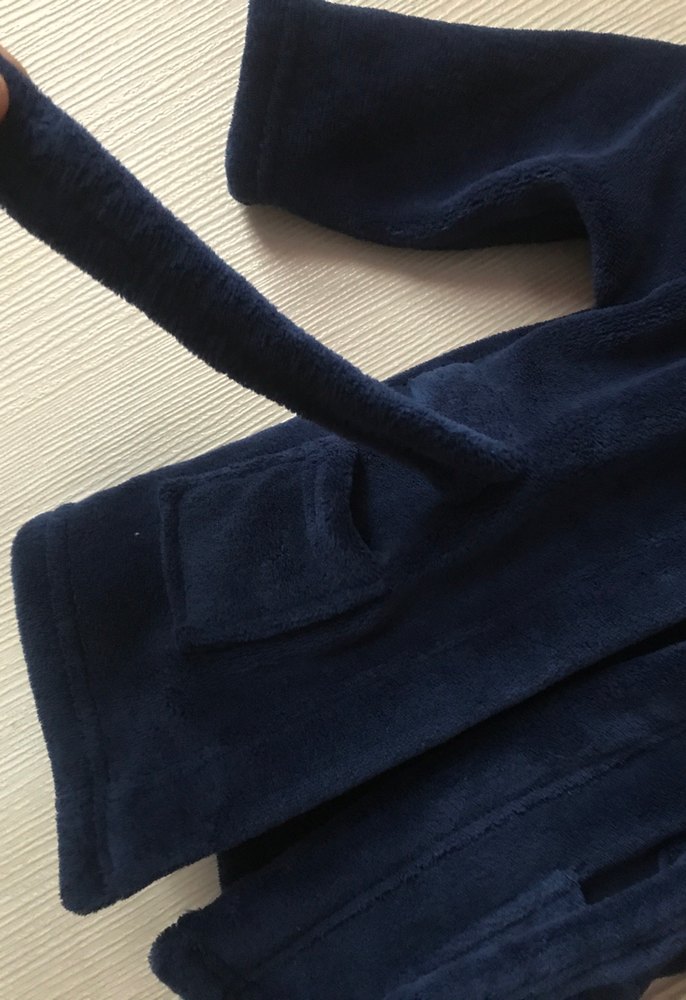 Erkek Çocuk Lacivert Kapüşonlu Bornoz - Görsel 3