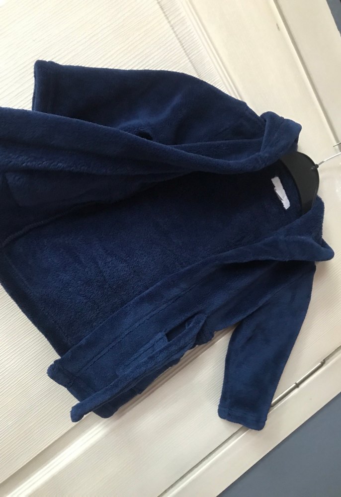 Erkek Çocuk Lacivert Kapüşonlu Bornoz - Görsel 4